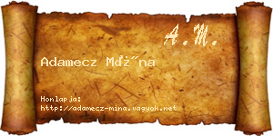 Adamecz Mína névjegykártya